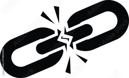 Broken chain link icon symbolizing interrupted connection.