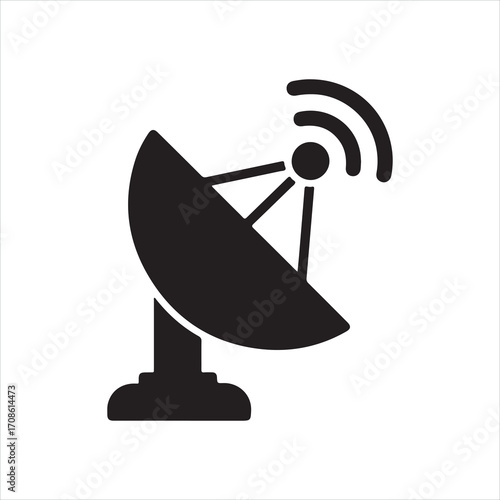 Satellite dish icon vector illustration for communication and technology