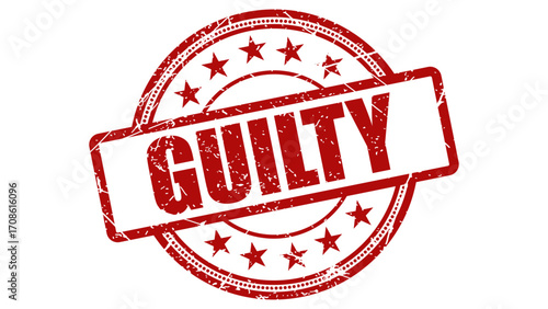 Guilty red stamp with grunge texture