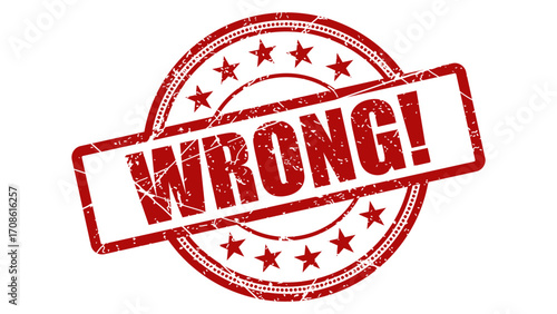 Wrong red stamp with grunge texture