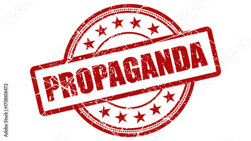Propaganda red stamp with grunge texture