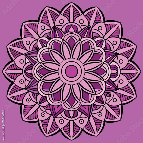 Intricate circular floral lace mandala design with elegant decorative elements for wedding invitations and celebrations