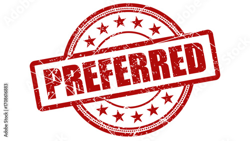Preferred red stamp with grunge texture
