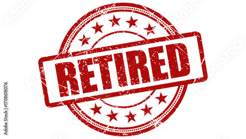 Retired red stamp with grunge texture