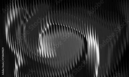 Abstract dark background with wavy vertical lines and light reflections