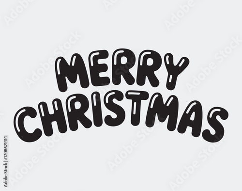 Merry Christmas greeting in a playful hand-drawn style