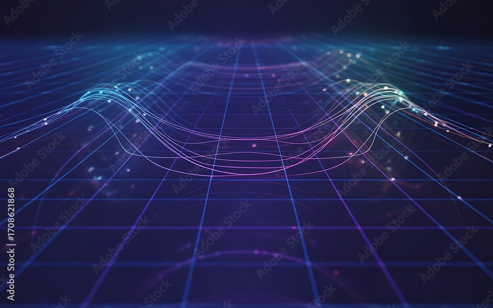 Obraz premium Futuristic Data Flow Network with Glowing Digital Connections