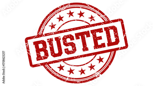 Busted red stamp with grunge texture