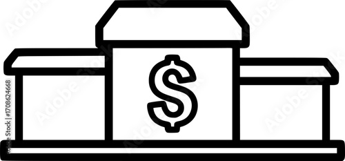 Gaming sponsorship podium outline icon vector

