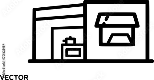 Ghost kitchen facility outline icon vector
