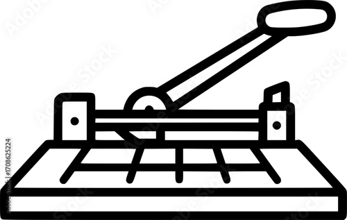 Vector outline of a paper cutter
