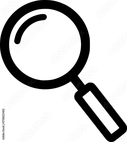 Minimalist loupe magnifier icon design
