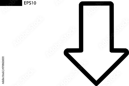 Elevator down arrow outline icon vector
