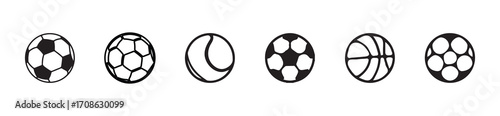 Soccer ball icon, football icon for sports apps and websites, soccer, football, tennis, golf, bowling, basketball, football symbol sign , vector illustration EPS 10.