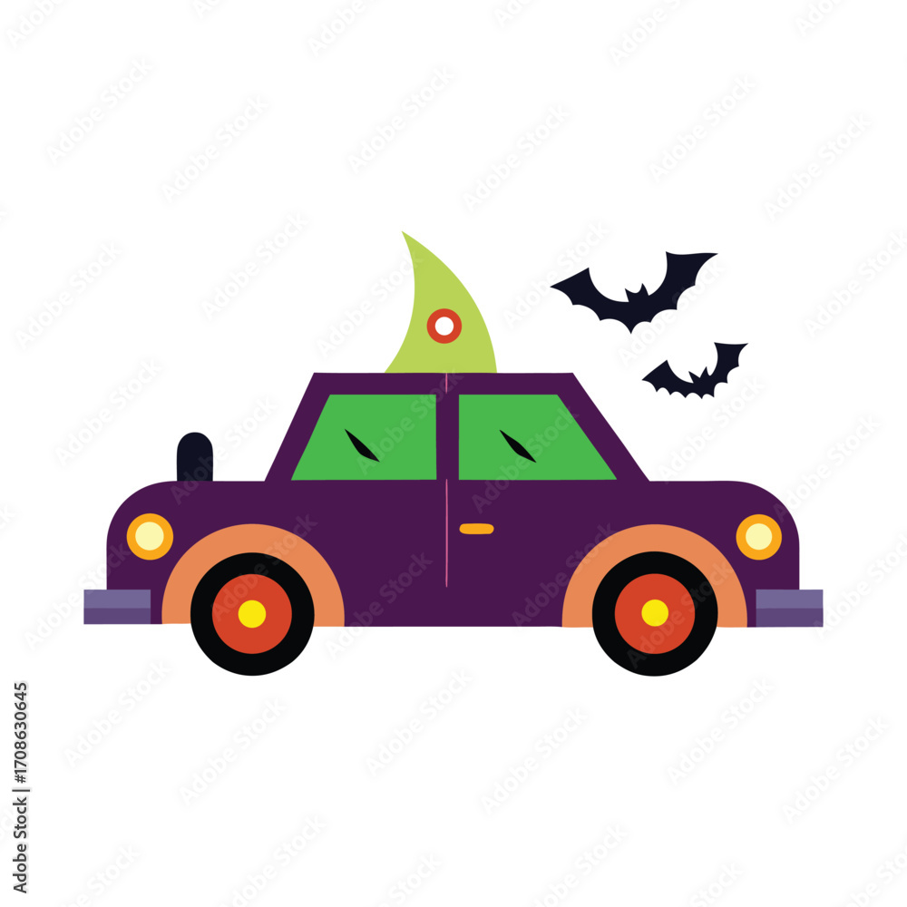 Fototapeta premium halloween car vector art