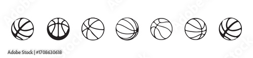 basketball icon set,  sport equipment symbol Line art, basketball ball isolated icon, basketball logo icon,  Vector illustration EPS 10.