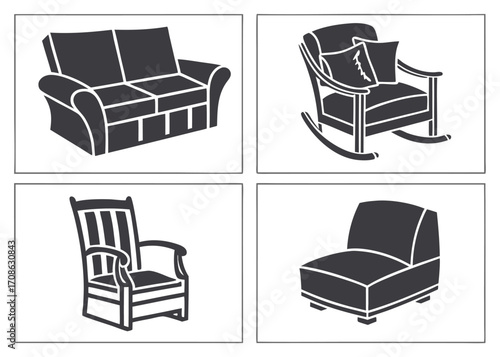Four Classic Furniture Styles Silhouettes