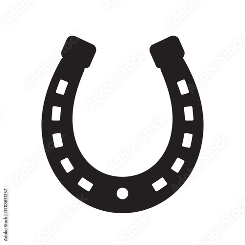 Black and White Horseshoe Icon A Symbol of Luck, Fortune, and Positive Outcome