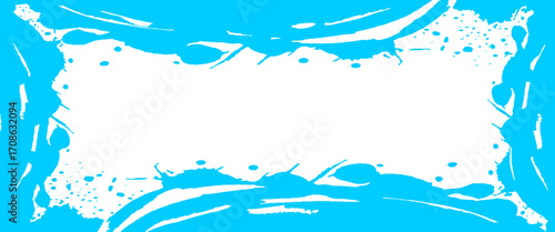 Blue paint with marble stone surface glitch effect on a white blue vector. Abstract..