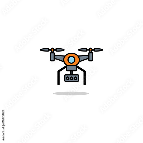 Logistics drone icon logo flat vector design