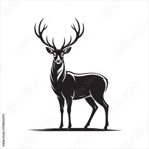 Majestic Stag Silhouette Standing Proudly deer animal