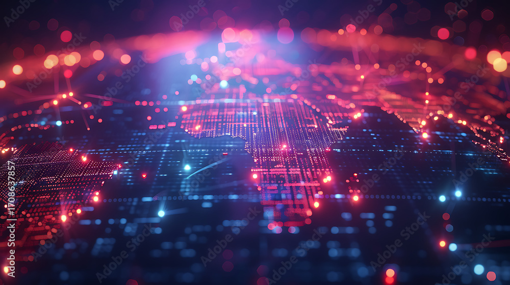 Fototapeta premium Global Network Data Flow. (2)
