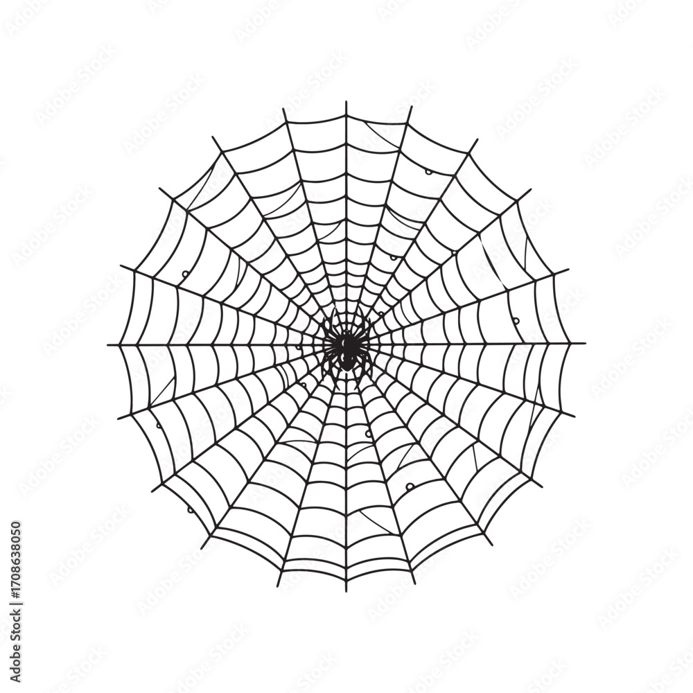 Obraz premium Spider Web Silhouette Vector