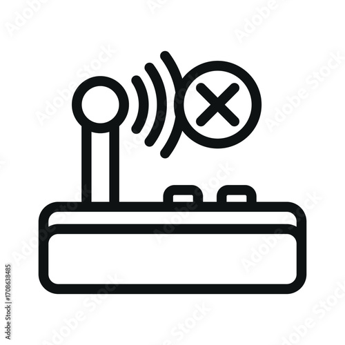 Wireless Controller Disconnected Silhouette Icon Game Over Concept