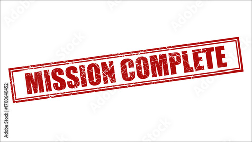 Mission complete stamp with grunge texture