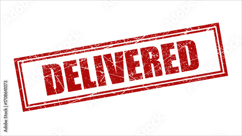 Delivered stamp with grunge texture
