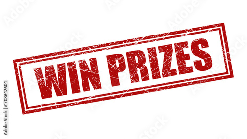 Win prizes stamp with grunge texture