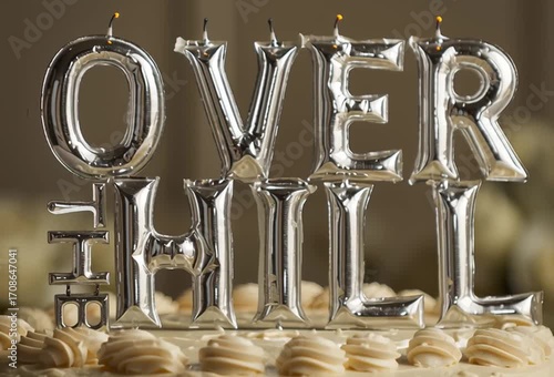 Birthday Cake with Candles that spell 