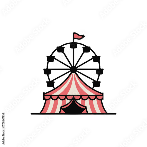 vector illustration of a circus tent 