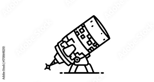 Illustration of a telescope, a tool used for observing distant objects in space