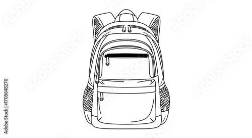Detailed backpack illustration, perfect for school or travel designs