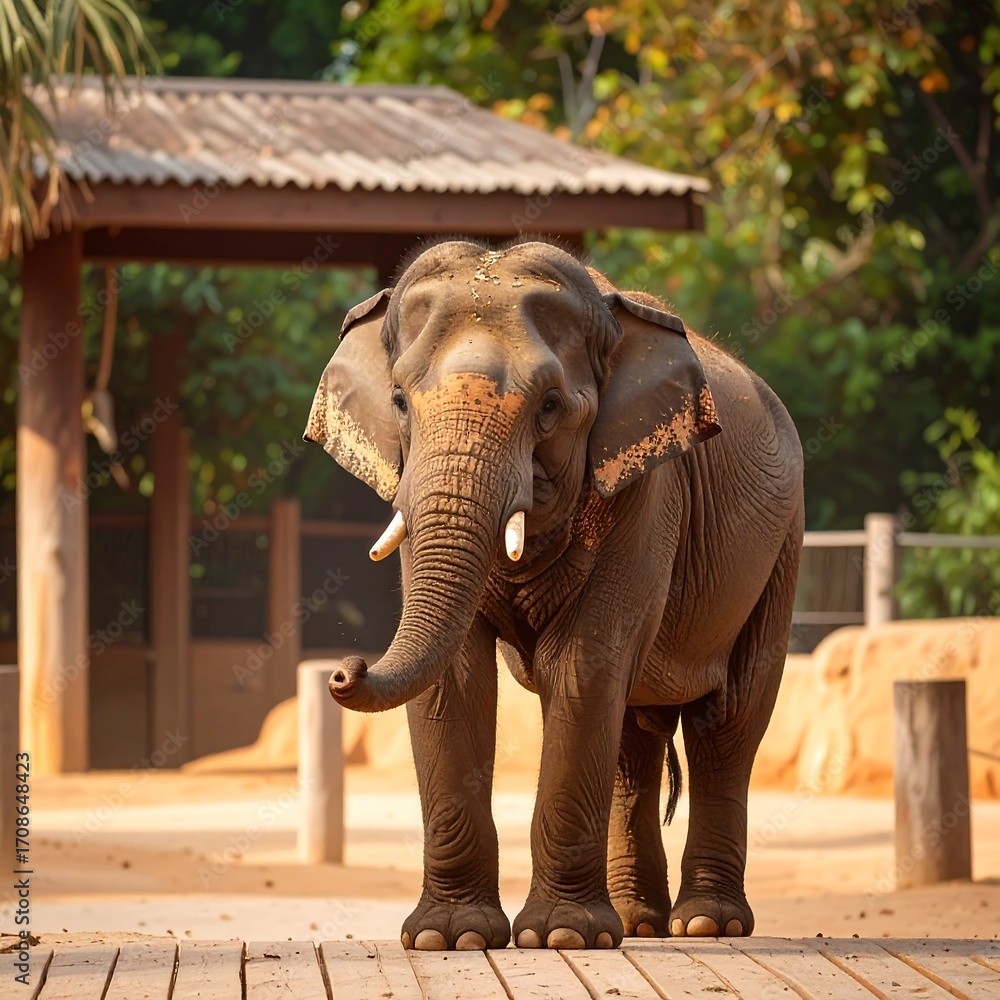 Fototapeta premium Elephant in enclosure (1)