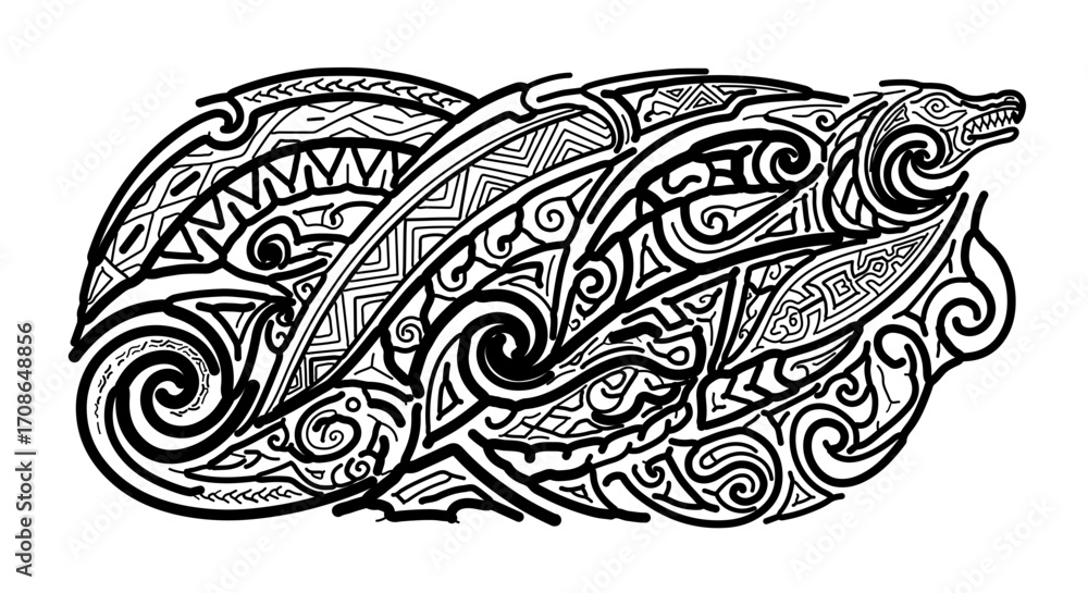Fototapeta premium Intricate bear tattoo design, a powerful symbol of strength and nature
