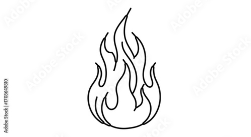 Stylized flame illustration depicting a fiery blaze with dynamic lines