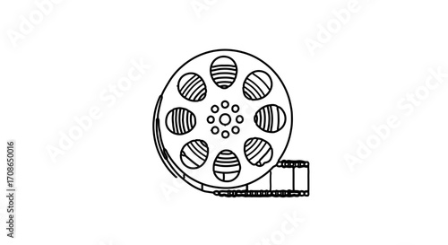 Illustration of a film reel, a spool containing photographic film for motion pictures