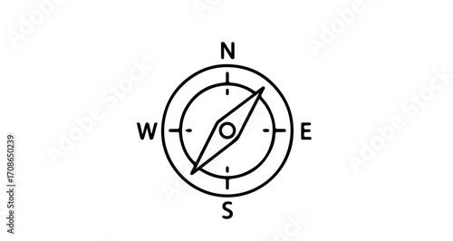 Compass icon simple vector illustration of a compass pointing north direction
