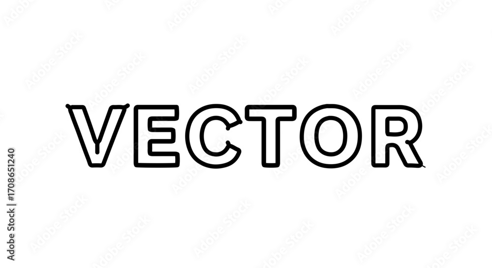 Fototapeta premium Vector text outline vector graphic design element for any creative project
