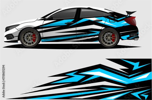 Sport car racing wrap design. vector design as4.eps
