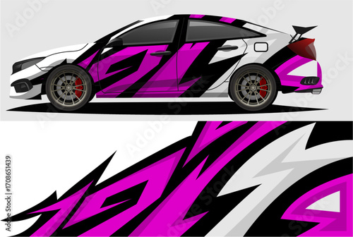 Sport car racing wrap design. vector design as3.eps