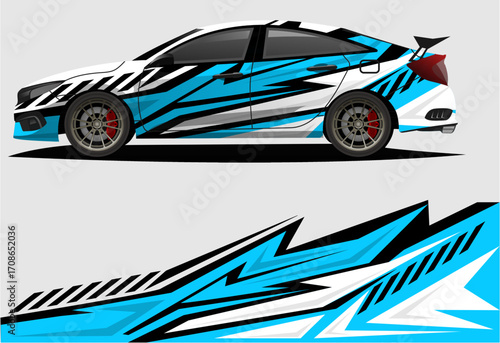 Sport car racing wrap design. vector design as7.eps