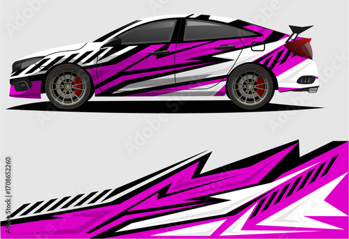 Sport car racing wrap design. vector design as9.eps