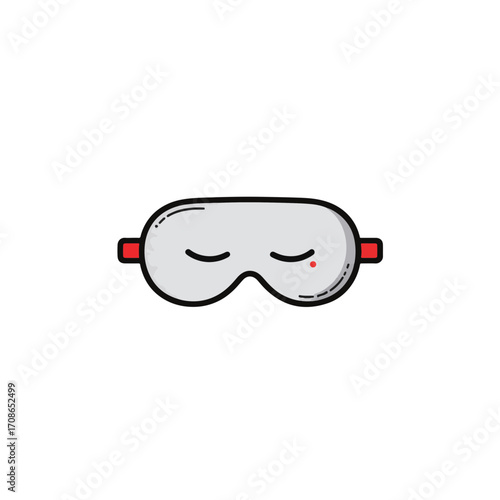 Minimalist sleep mask on pillow in black and white, relaxation concept