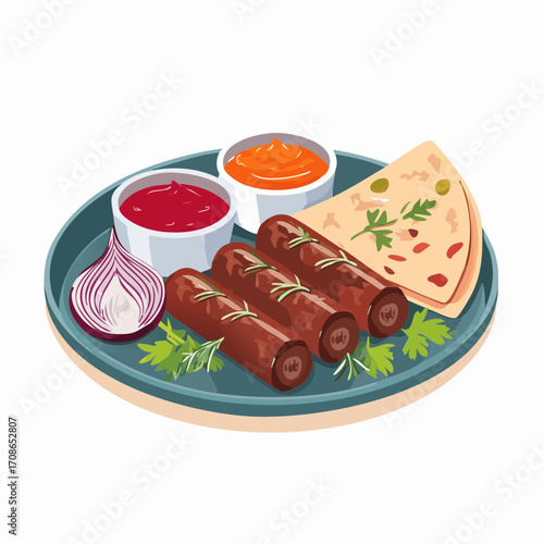 Ćevapčići mit Fladenbrot