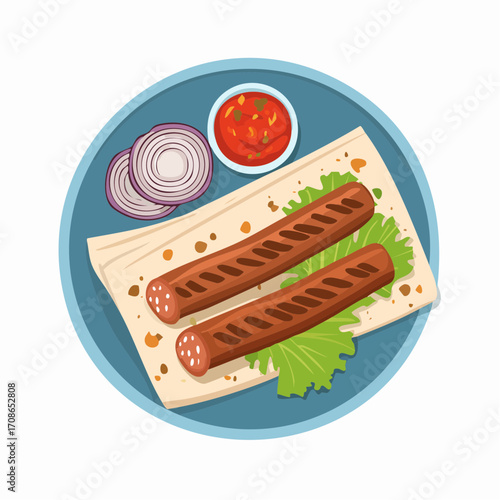 Ćevapčići mit Fladenbrot