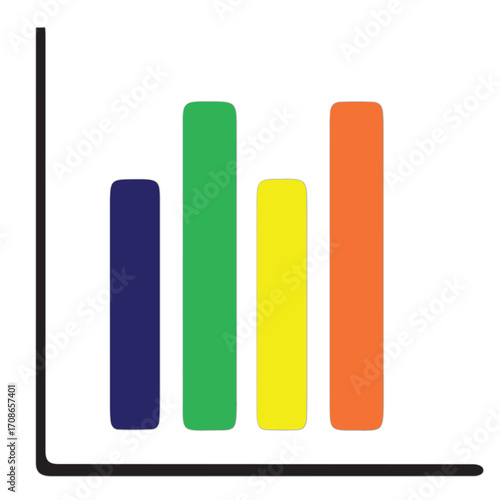 vector illustration of colorful bar chart for business 