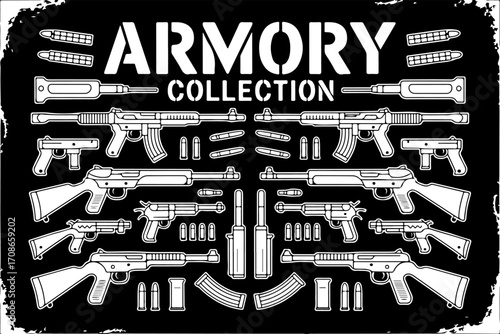 "Armory Weapons Silhouette Vector Pack"